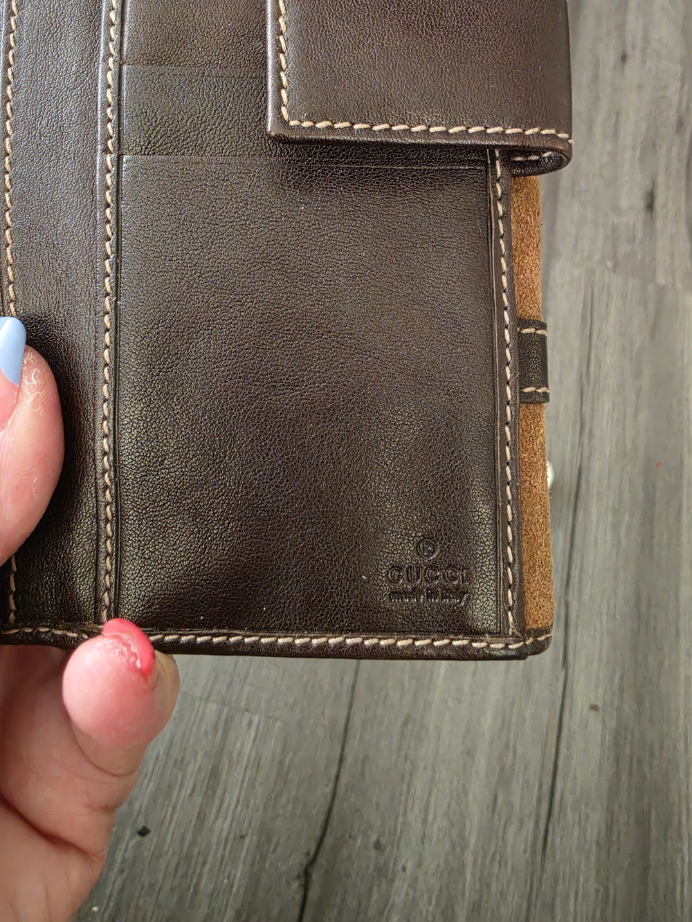 Gucci Suede Brown Wallet Clutch - Brown - Picture 9 of 16